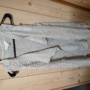 Forever 21 Cream Knit Open-Front Cardigan